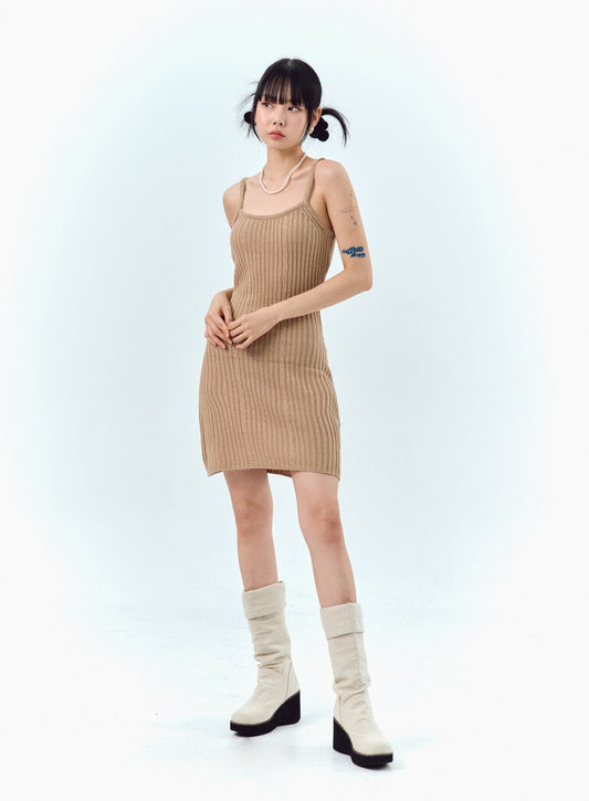 Ribbed Sleeveless Mini Dress IG311