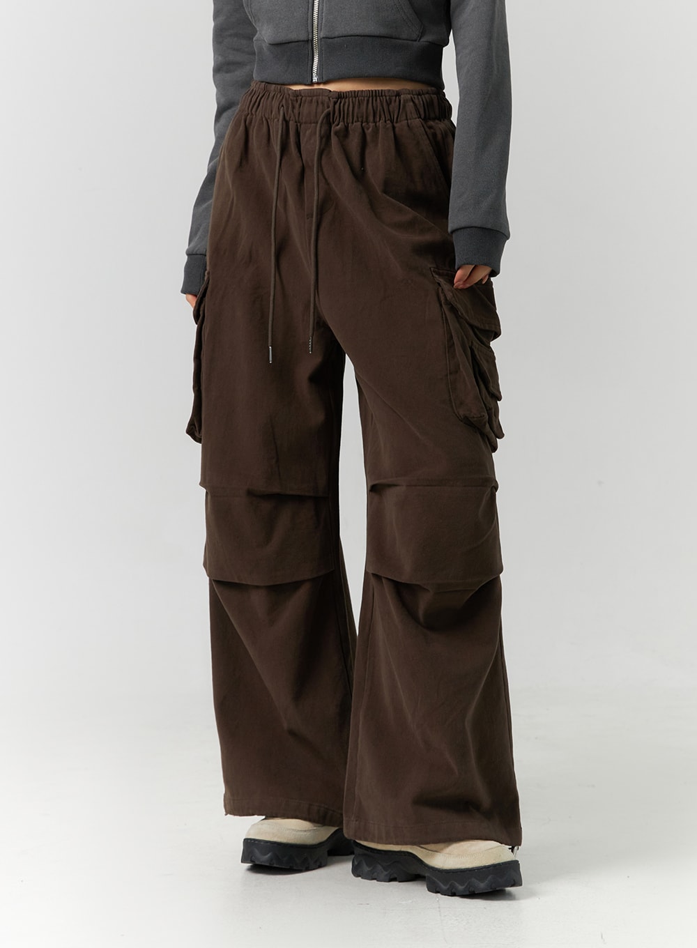 Cargo Streetwear Plush Wide Pants ID305