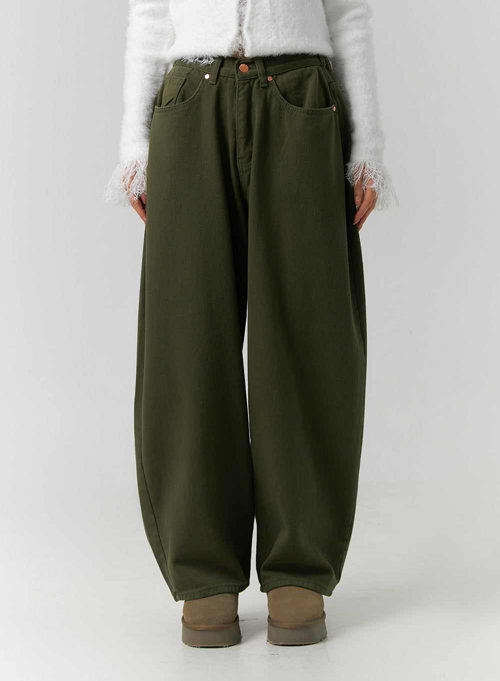 Full-Length Mid-Rise Wide Leg Street Pants ID305