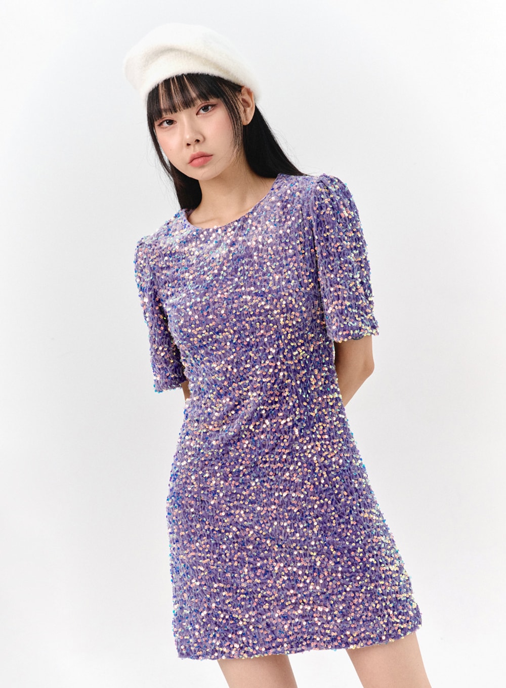 Sparkle Short Sleeve Mini Dress IS321