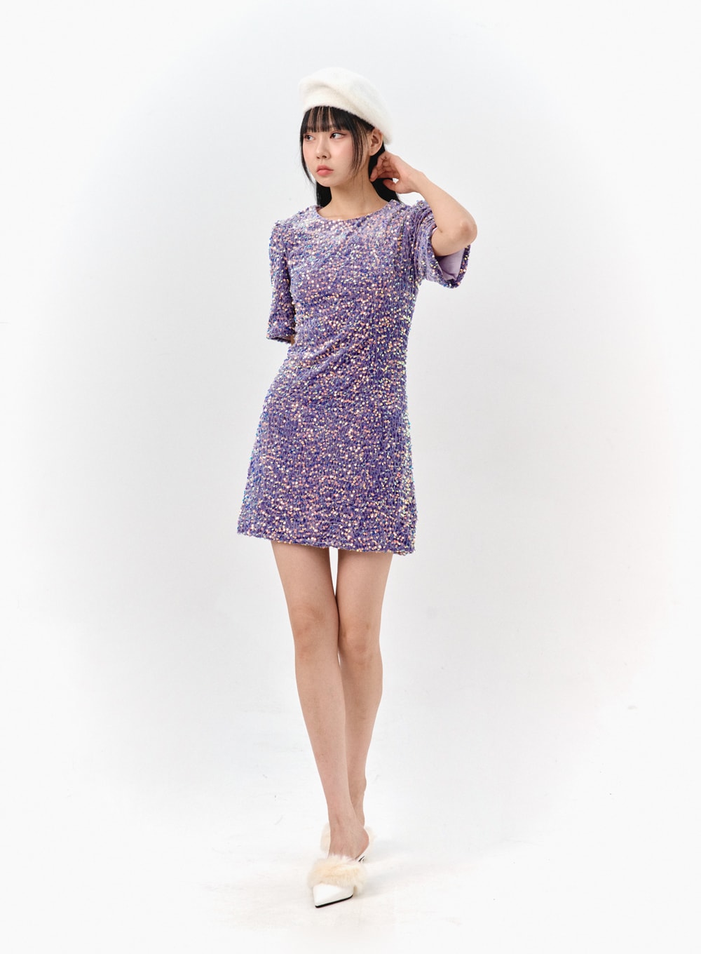 Sparkle Short Sleeve Mini Dress IS321