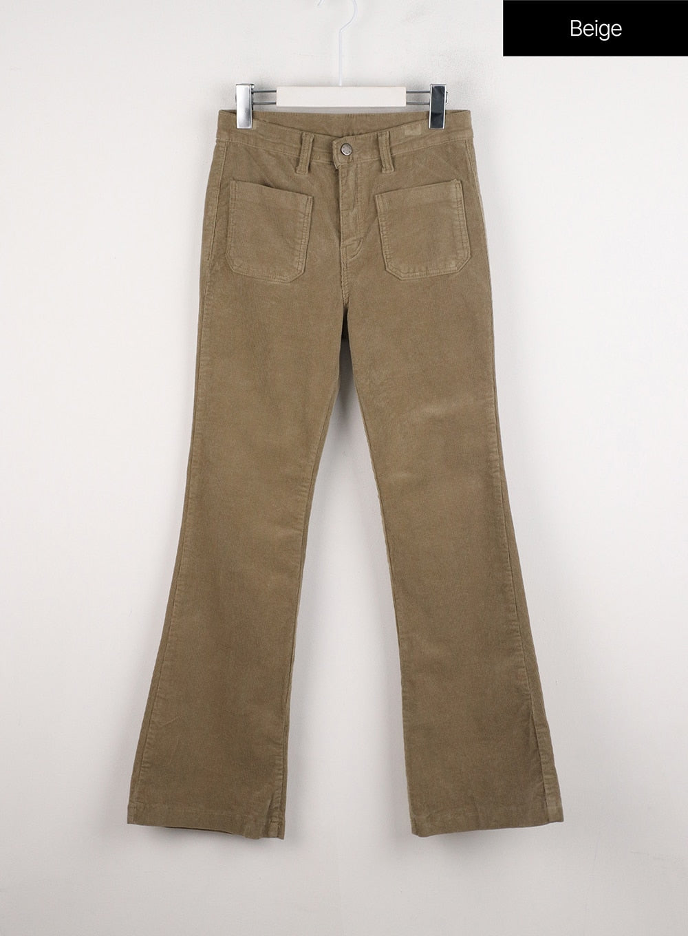 Pocket Corduroy Bootcut Pants ID306