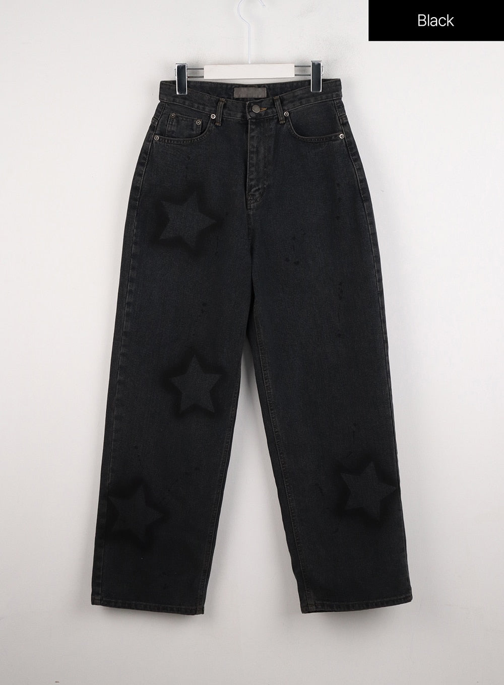 Star Washed Wide Leg Jeans ID306