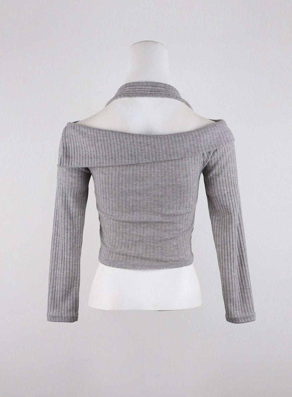 Off-Shoulder Halter Neck Crop Sweater CD312